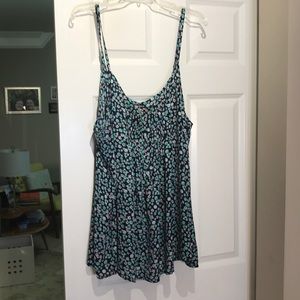 Torrid 3x flowy blue/green flower print tank top
